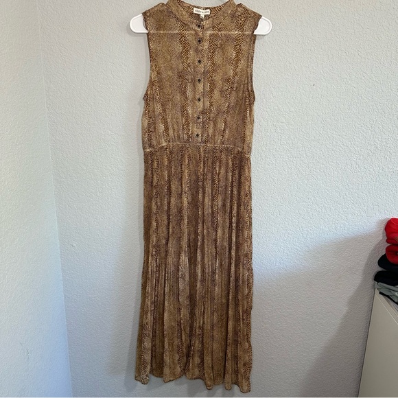 Moon River LARGE Long Brown/Tan Button up Long Lined Dress - Picture 7 of 15